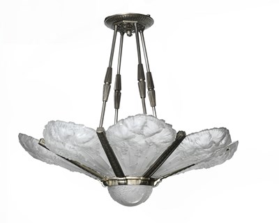 Lot 537 - Sabino, a French Art Deco frosted glass...