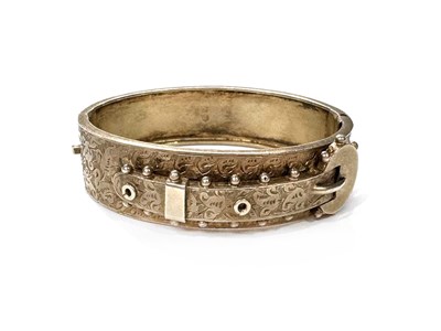 Lot 12 - A Victorian silver buckle bangle bracelet