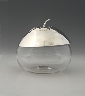 Lot 583 - A Victorian silver-mounted novelty jar and...
