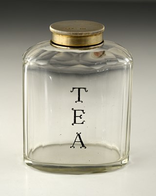 Lot 226 - A Victorian glass tea caddy. with silver-gilt...