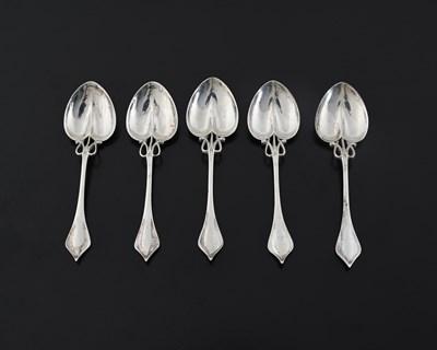 Lot 607 - Hukin and Heath, a set of five Art Nouveau...