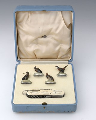 Lot 539 - Asprey, a cased sporting set, comprising four...