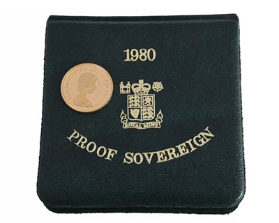 Lot 68 - Elizabeth II, a gold proof full sovereign coin, dated 1980