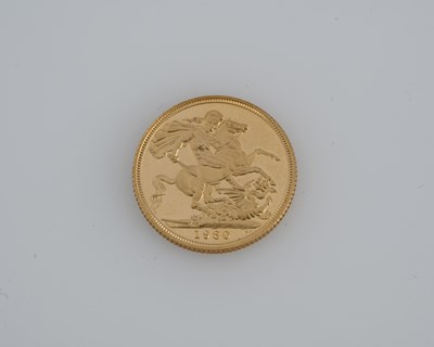 Lot 68 - Elizabeth II, a gold proof full sovereign coin, dated 1980