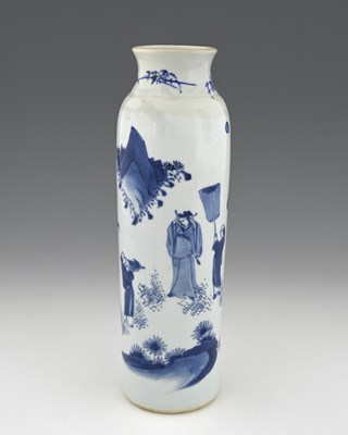 Lot 373 - A Chinese blue and white vase, Kangxi style,...