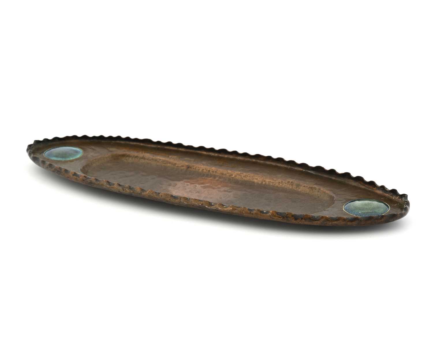 Lot 187 - An Arts and Crafts copper and Ruskin cabochon...