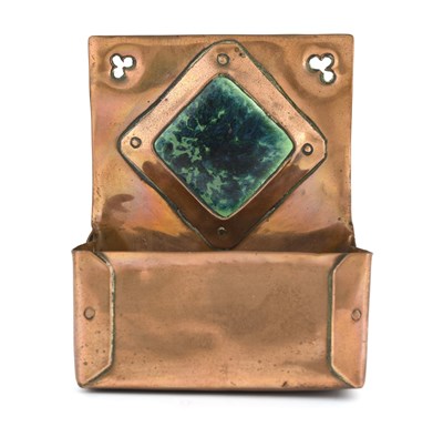 Lot 186 - An Arts and Crafts copper and Ruskin set match...