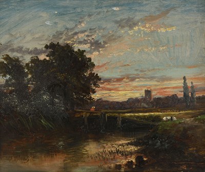 Lot 337 - Joseph Thors (Dutch, 1835-1920), a river...