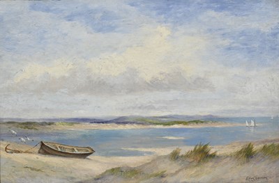 Lot 329 - Ellen Vernon (British, 1831-1902), a beach...