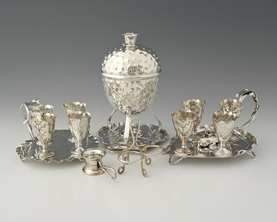 Lot 757 - Hukin and Heath, an egg coddler, with textured...