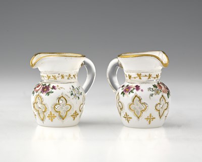 Lot 467 - A pair of miniature Bohemian enamelled and...