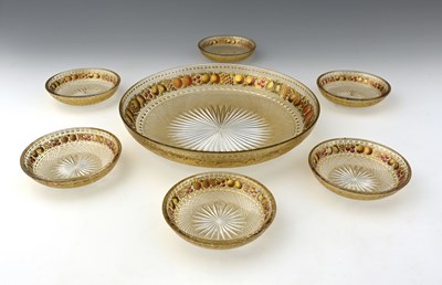 Lot 479 - A Bohemian gilt glass dessert service, circa...