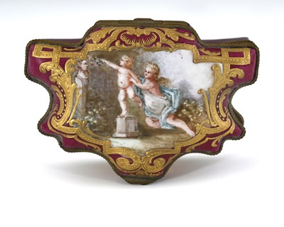 Lot 550 - A porcelain trinket box in the Sevres style,...