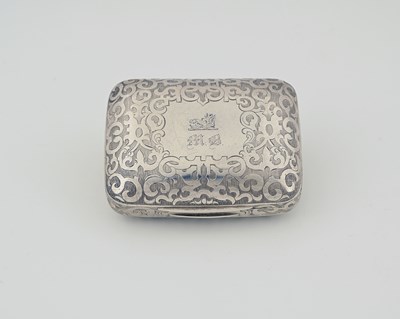 Lot 110 - A Victorian Scottish silver box, the cover...