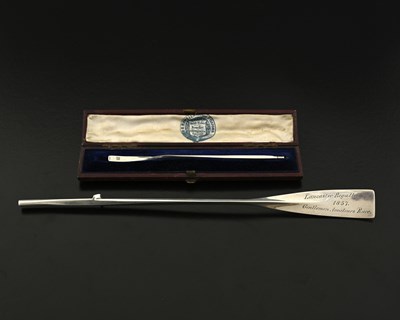 Lot 689 - A Victorian silver prize oar, ‘Lancaster...