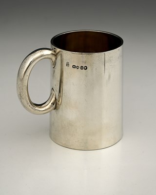Lot 259 - A Victorian silver mug with glass inset bottom...