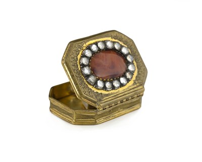 Lot 596 - An early eighteenth-century brass spice box,...