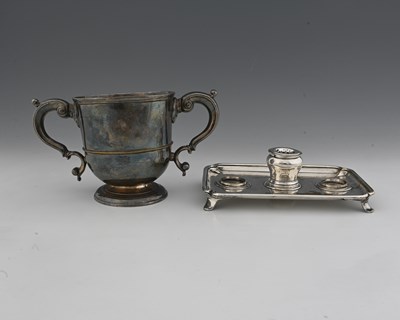 Lot 722 - Two eighteenth-century silvered brass items,...