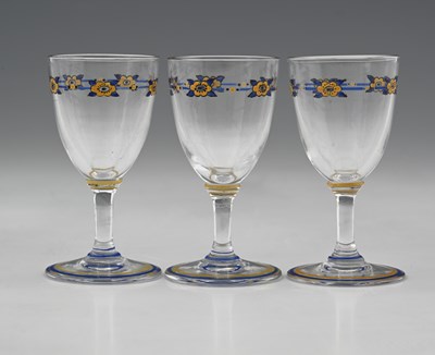 Lot 526 - Stuart and Sons, a set of three enamelled...