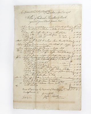 Lot 678 - An eighteenth-century invoice from Frederick...
