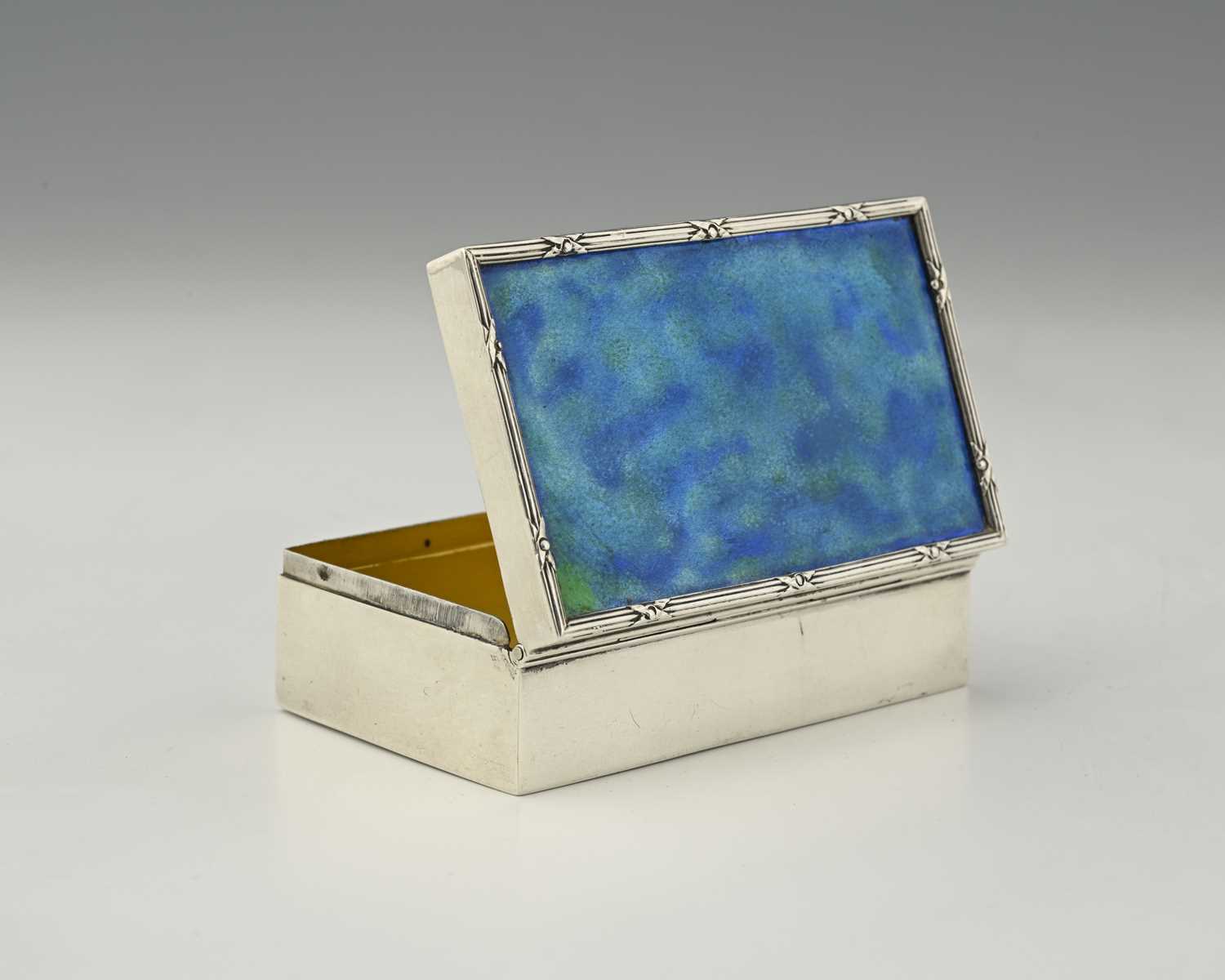 Lot 93 - An Arts and Crafts silver and enamelled box,...