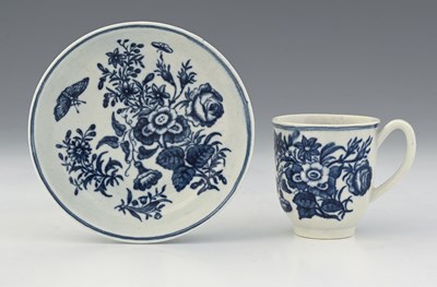 Lot 658 - A Worcester blue and white coffee cup and...