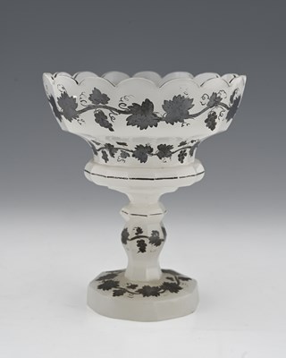 Lot 490 - A Bohemian Barfatan opaline glass pedestal...