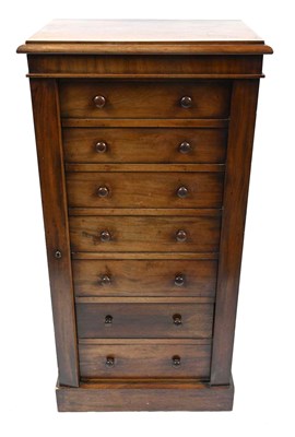 Lot 408 - A mid-Victorian mahogany Wellington chest,...