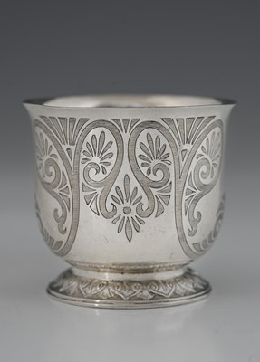 Lot 241 - A Victorian silver beaker, the body decorated...