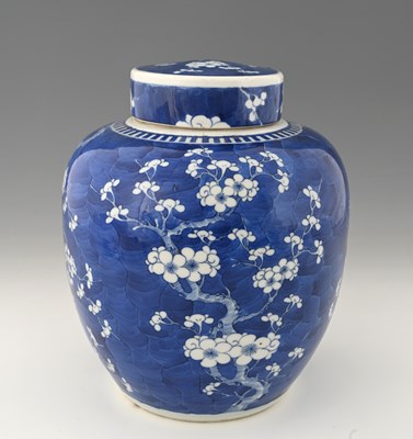 Lot 375 - A Chinese blue and white ginger jar and cover,...