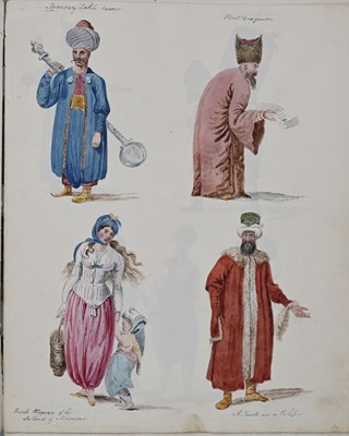Lot 267 - A mid-Victorian sketch book of costume designs,...