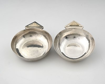 Lot 576 - R. E. Stone, two Art Deco silver dishes, each...