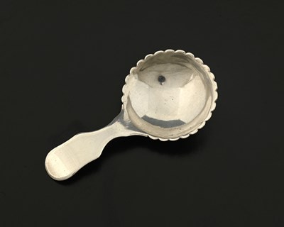 Lot 129 - Unascribed Colonial, a fiddle pattern caddy...