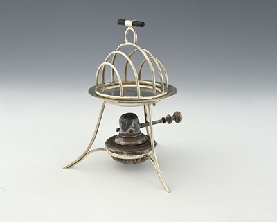 Lot 541 - Asprey, a George V silver toast rack, with...