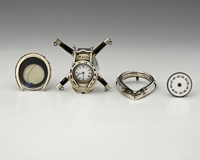 Lot 277 - A Victorian silver novelty clock, modelled in...