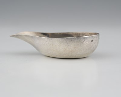 Lot 232 - A George II silver pap boat, with engraved...