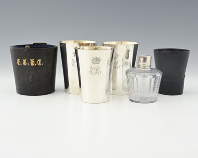 Lot 365 - A set of three George III silver graduated...