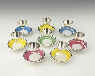 Lot 815 - Hukin and Heath, a suite of eight coloured egg...