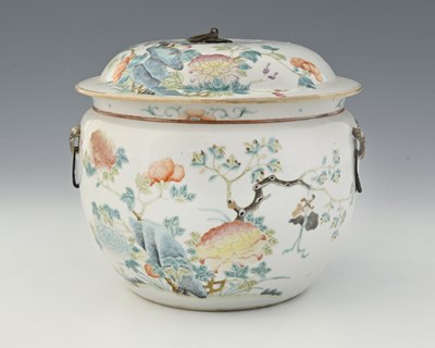 Lot 389A - A Chinese famille rose pot and cover,...