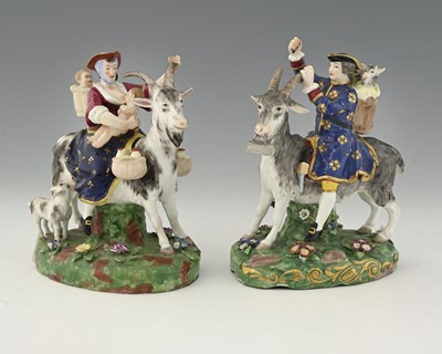Lot 561A - A pair of Samson figures after Derby, modelled...