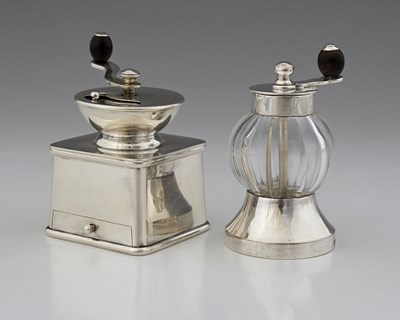 Lot 733 - Hukin and Heath, two electroplated pepper...