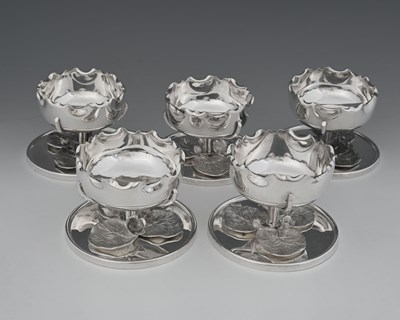 Lot 798 - Hukin and Heath, a set of five electroplated...