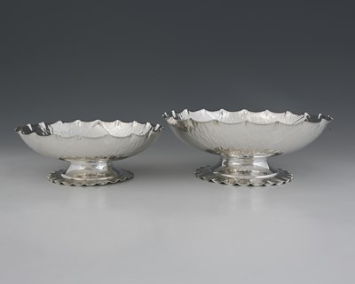 Lot 744 - Hukin and Heath, two electroplated pedestal...