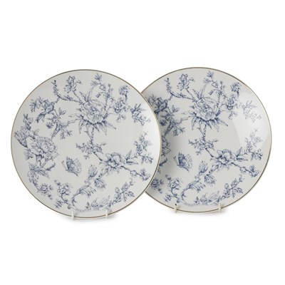 Lot 365 - Christian Dior, two fine porcelain dinner plates.