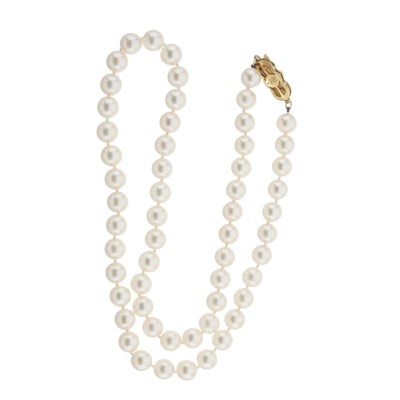 Lot 76 - Mikimoto, a cultured pearl necklace, with 18ct gold clasp