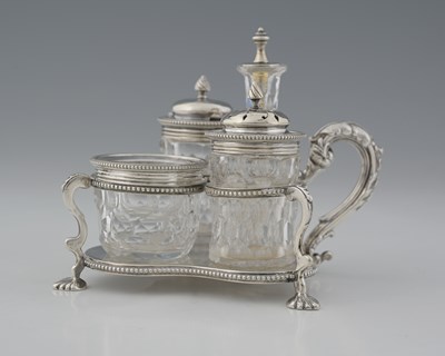 Lot 121 - A Victorian silver four-piece cruet set,...