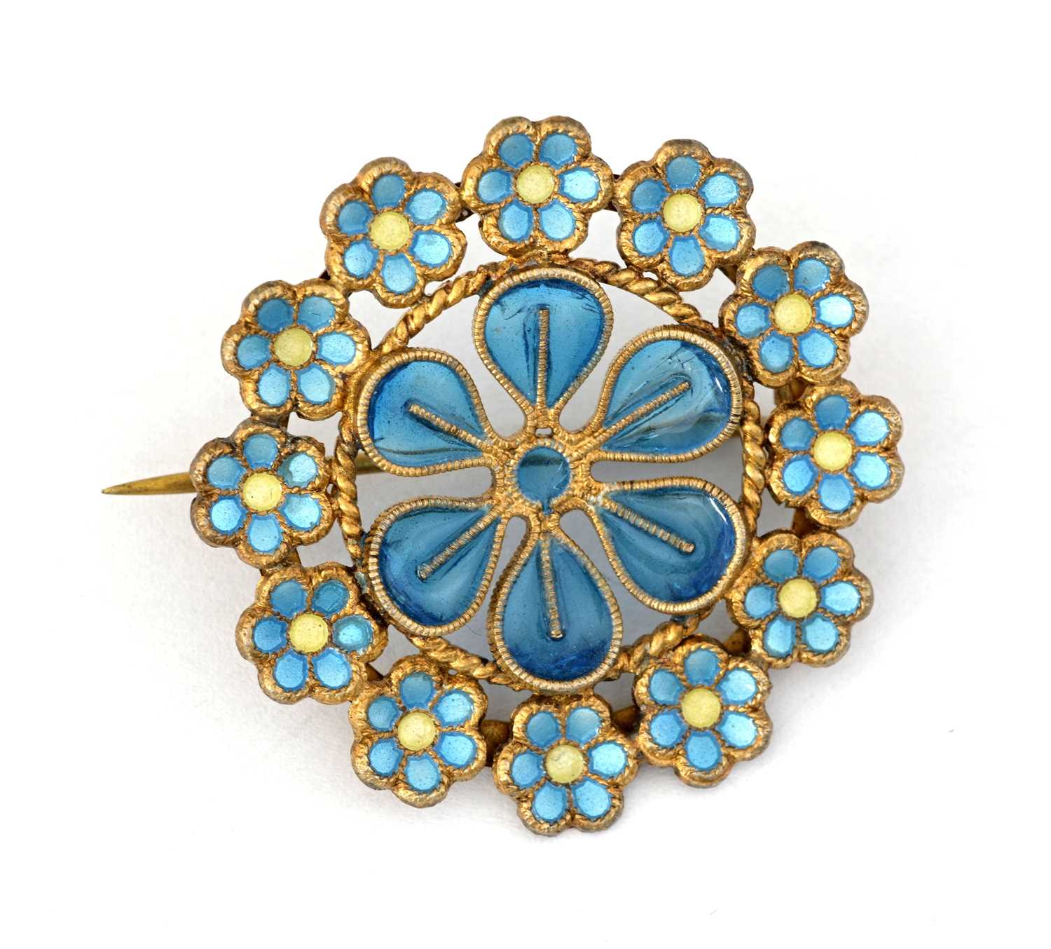 Lot 23 - An early to mid 20th century silver enamel flower brooch