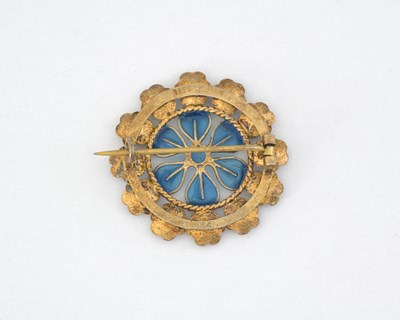 Lot 23 - An early to mid 20th century silver enamel flower brooch