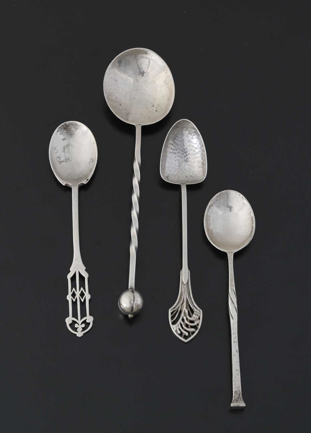 Lot 47 - Four Arts and Crafts silver spoons, including...