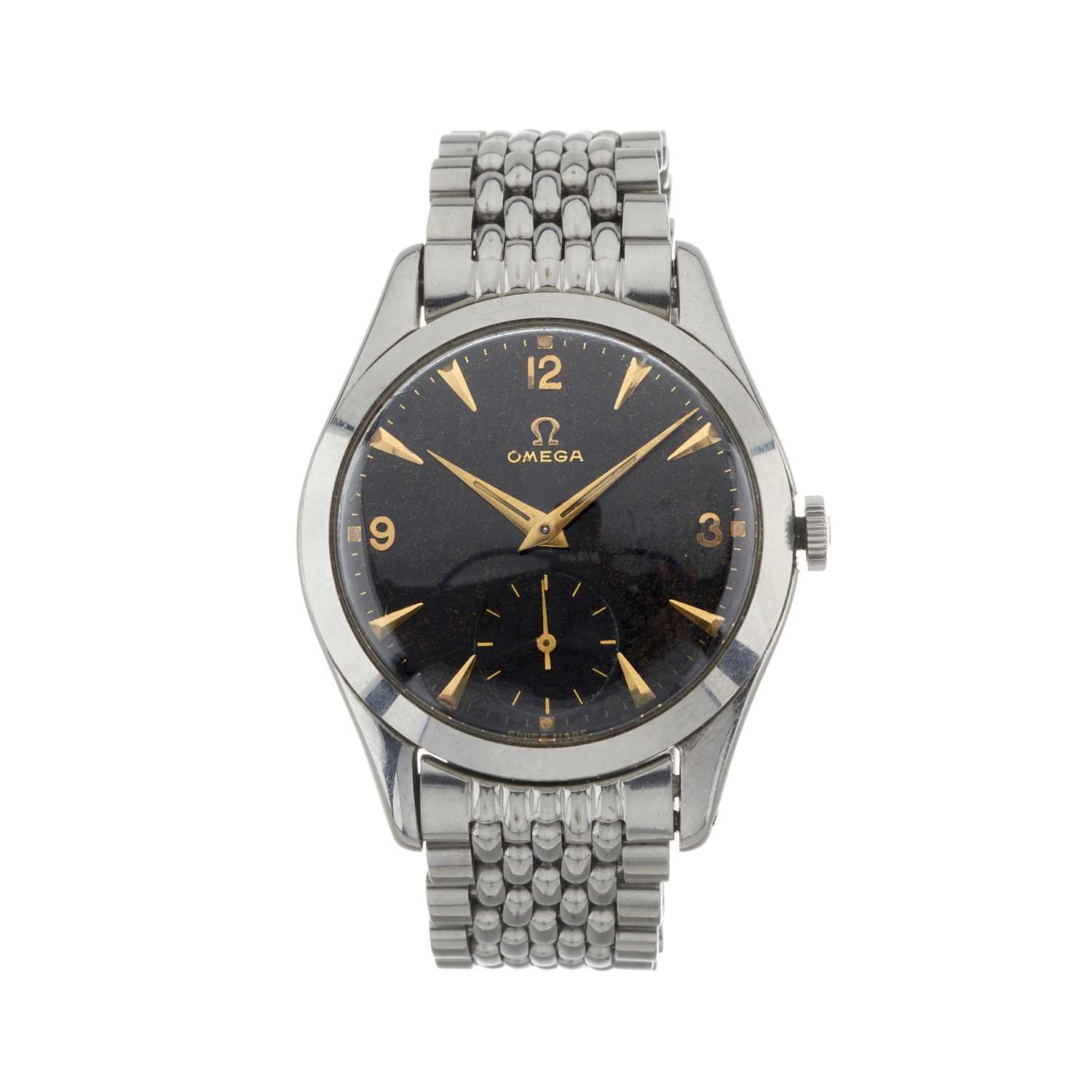 Lot 158 - Omega, a stainless steel bracelet watch